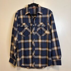 Men's Blue Plaid Casual Button Down Shirt